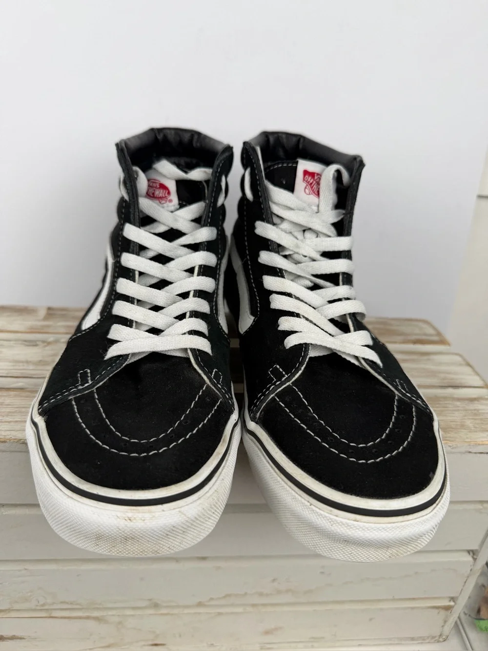 Vans Sk8-Hi high-top shoes black and white unisex sneakers size M9 W10.5